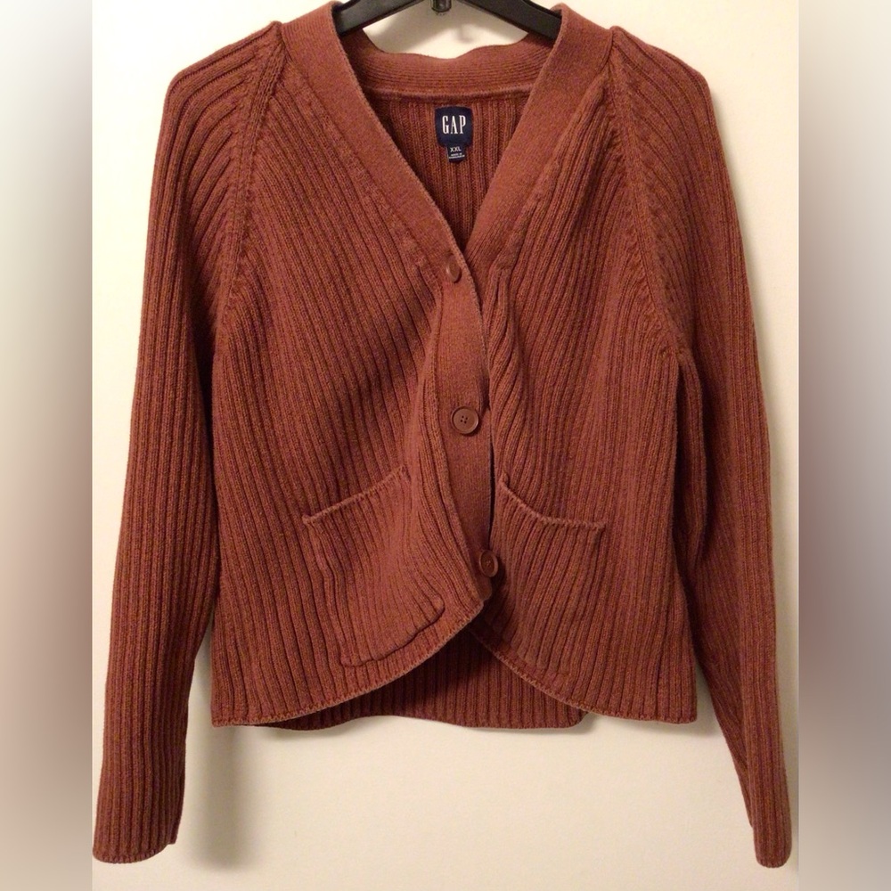 GAP Women's Rust Cardigan Sweater size XXL